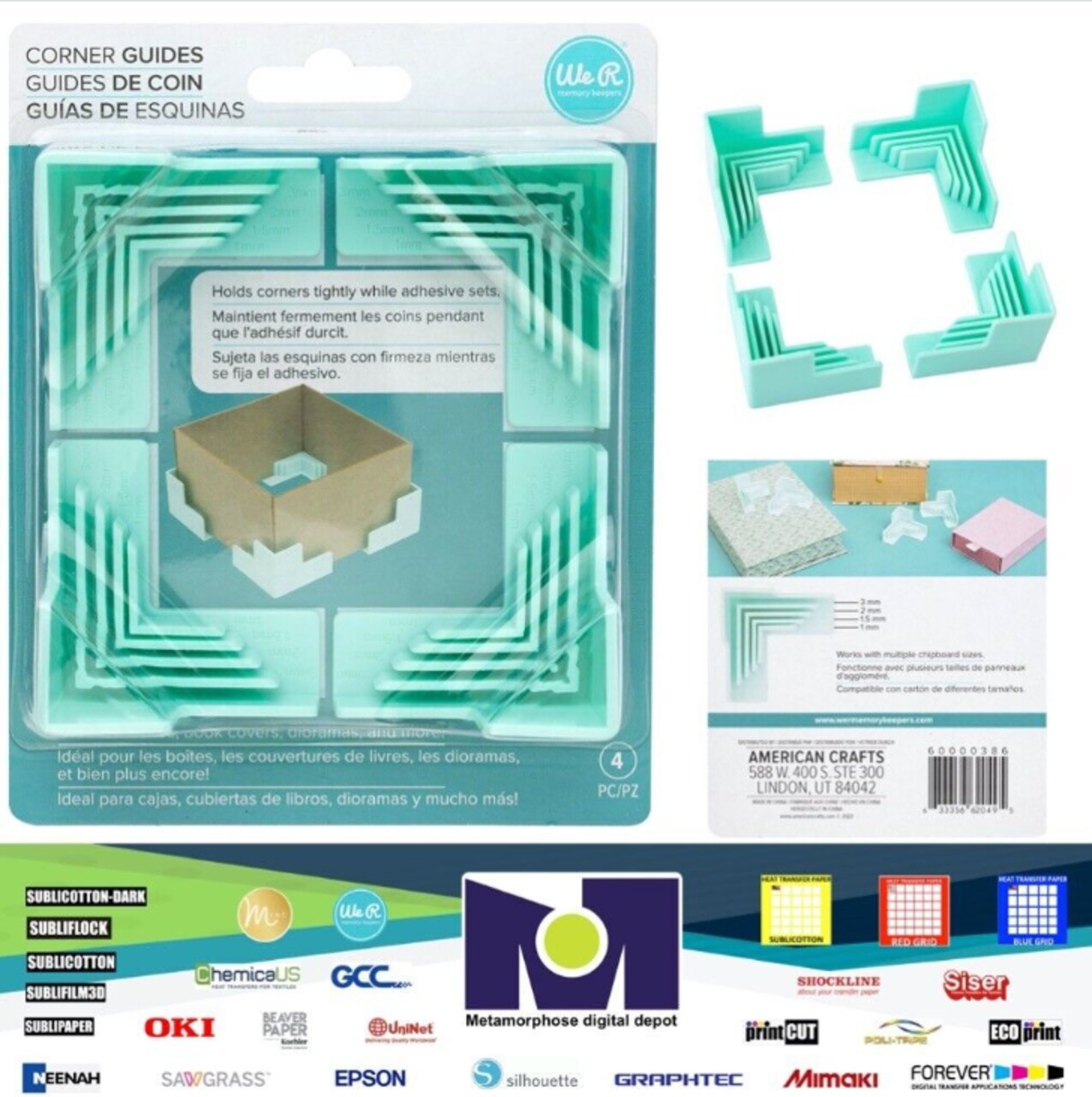 American Crafts We R Memory Keepers Corner Guides (4 Pieces) 60000386